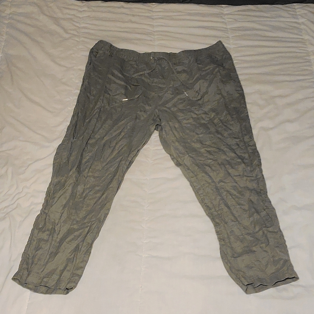 Hazy green linen pants